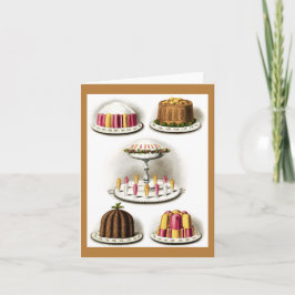 ヴィンテージ・デザート・焼いた商品枠付きノート・カード カード