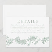 ヴィンテージ デジタルまたはプリントされたセイジ ウェディング ディテール 招待状 (正面/裏面)