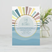 ヴィンテージ デスティネーション ビーチ ウェディング 招待状 (スタンド正面)