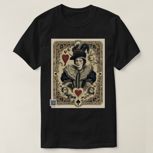 ヴィンテージ デッキ クイーン・オブ・ハート Tシャツ (デザイン正面)