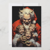 ヴィンテージ デビルサンタ ゴシックホラー クリスマスカード (正面)