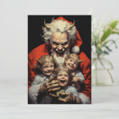 ヴィンテージ デビルサンタ ゴシックホラー クリスマスカード (スタンド正面)