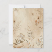 ヴィンテージ デリケート フローラル ボタニカル ボーホー ウェディング 招待状 (裏面)