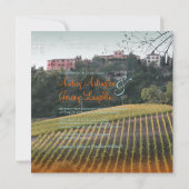 ヴィンテージ、トスカーナのワイナリー/デスティネーションウェディング 招待状 (裏面)