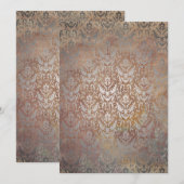 ヴィンテージ トスカーナ ダマスク エレガント レイヤード カード (正面/裏面)