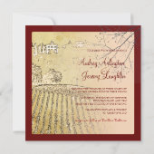 ヴィンテージ、トスカーナ·ビニヤード/結婚式招待状 招待状 (裏面)