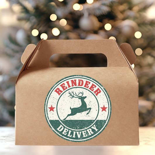 ヴィンテージ・トナカイの配達 クリスマス ラウンドシール