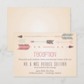 ヴィンテージ トライバル アローズ ウェディング レセプション カード (正面/裏面)