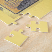 ヴィンテージ・トラベラーズ・ガイド・ス図解入りの、写真付きのイス ジグソーパズル (側面)