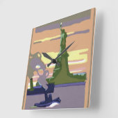 ヴィンテージ・トラベルの自由の女神 スクエア壁時計 (傾斜)