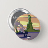ヴィンテージ・トラベルの自由の女神 缶バッジ (正面&裏面)