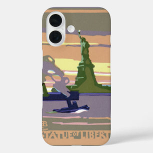 ヴィンテージ・トラベルの自由の女神 iPhone 16ケース