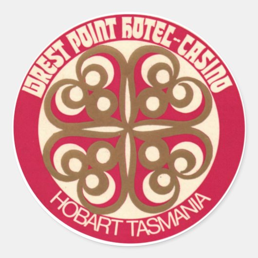 ヴィンテージ&トラベルステッカー ラウンドシール (正面)