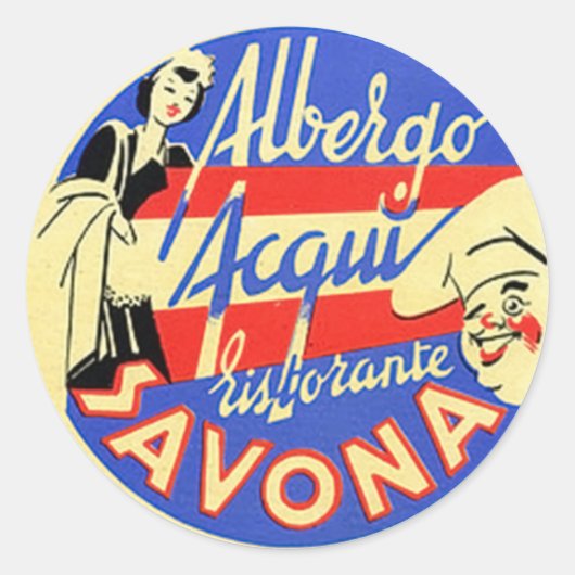 ヴィンテージ&トラベルステッカー ラウンドシール (正面)