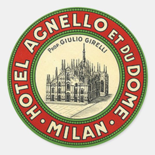 ヴィンテージ&トラベルステッカー ラウンドシール (正面)