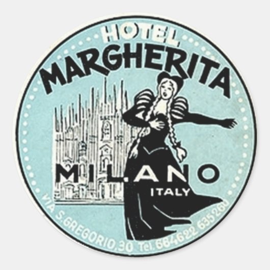 ヴィンテージ&トラベルステッカー ラウンドシール (正面)