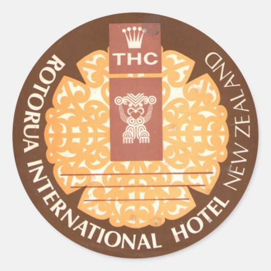 ヴィンテージ&トラベルステッカー ラウンドシール (正面)