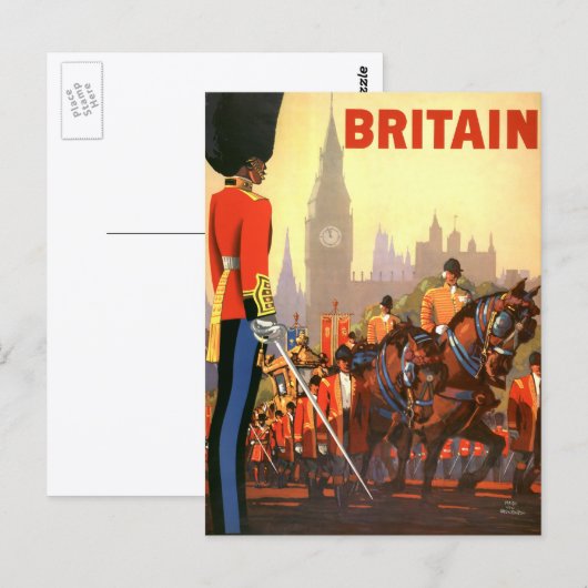 ヴィンテージ トラベルポスター イギリス王室衛兵 ポストカード (正面/裏面)