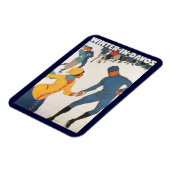 ヴィンテージ·トラベル、アールデコ、ウィンター·ダボス·スイス マグネット (左側)