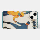 ヴィンテージ トラベル, アールデコ, ダボス スイス 冬 Case-Mate iPhoneケース (裏面 (横))