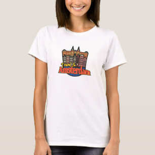 ヴィンテージ トラベル オランダ アムステルダム ロゴ Tシャツ