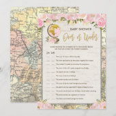 ヴィンテージ トラベル オーバーアンダーベイビーシャワーゲーム カード (正面/裏面)