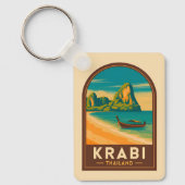 ヴィンテージ トラベル クラビ タイ ライレイ ビーチ レトロ キーホルダー (正面)