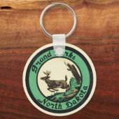 ヴィンテージ トラベル、グランドフォークス、ノースダコタ キーホルダー (正面)