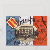 ヴィンテージ トラベル、グランド ホテル ドゥ ラ ペアックス、マドリッド、スペイン (正面/裏面)