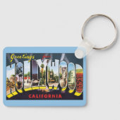 ヴィンテージ トラベル グリーティング ハリウッド カリフォルニア キーホルダー (正面)