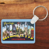 ヴィンテージ トラベル グリーティング ハリウッド カリフォルニア キーホルダー (正面)