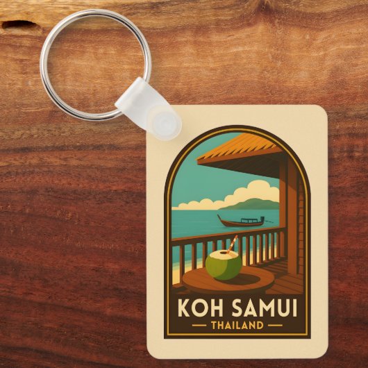ヴィンテージ トラベル コーサミイ島 タイ レトロ キーホルダー (正面)