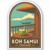 ヴィンテージ トラベル コーサムイ島 タイランド レトロ シール (正面)