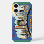 ヴィンテージ トラベル, シカゴ イリノイ州からご挨拶 Case-Mate iPhoneケース (裏面)