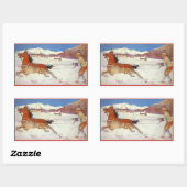 ヴィンテージ トラベル, スイス エンガディンの冬 長方形シール (シート)