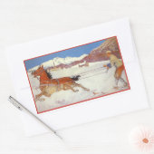 ヴィンテージ トラベル, スイス エンガディンの冬 長方形シール (封筒)