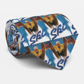 ヴィンテージ トラベル スポーツ スキーヤー 冬の雪でのスキー ネクタイ (ロール)