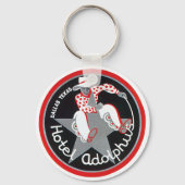 ヴィンテージ トラベル、テキサス州ダラスにあるホテル アドルフス キーホルダー (裏面)