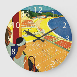 ヴィンテージ トラベル、テニス、スポーツ、モナコ モンテカルロ ラージ壁時計