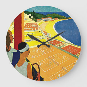 ヴィンテージ トラベル、テニス、スポーツ、モナコ モンテカルロ ラージ壁時計