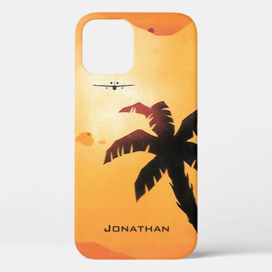 ヴィンテージ トラベル、ハワイ諸島上空の飛行機 Case-Mate iPhoneケース (裏面)