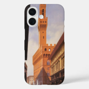 ヴィンテージ トラベル、パラッツォ ヴェッキオ、フィレンツェ、イタリア iPhone 16ケース