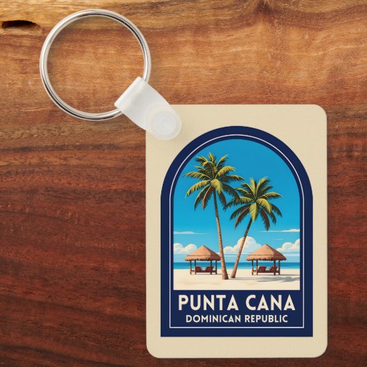 ヴィンテージ トラベル プンタ カナ ドミニカ共和国 レトロ キーホルダー (正面)