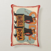 ヴィンテージ トラベル ベルホップ ホテル ローマ、スペイン カディス アクセントクッション (裏面(縦))