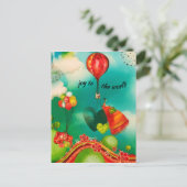 ヴィンテージ トラベル ホリデー アドベンチャー ウォーターカラー シーズンポストカード (スタンド正面)