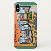 ヴィンテージ トラベル ボストン・マサチューセッツ 挨拶 Case-Mate iPhoneケース (裏面)
