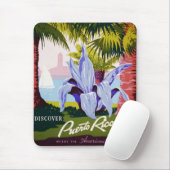 ヴィンテージ トラベル ポスター アート、プエルトリコを発見しよう！ マウスパッド (マウス)