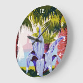 ヴィンテージ トラベル ポスター アート、プエルトリコを発見しよう! ラージ壁時計 (傾斜)