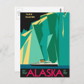 ヴィンテージ・トラベル・ポスター、タク氷河、アラスカ ポストカード (正面/裏面)