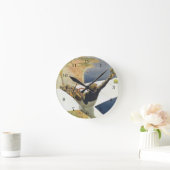 ヴィンテージ·トラベル·ポスター、ニース·フランスの飛行機 ラウンド壁時計 (ホーム)